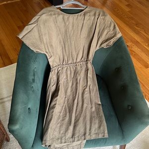 VETTA reversible olive linen blend dress